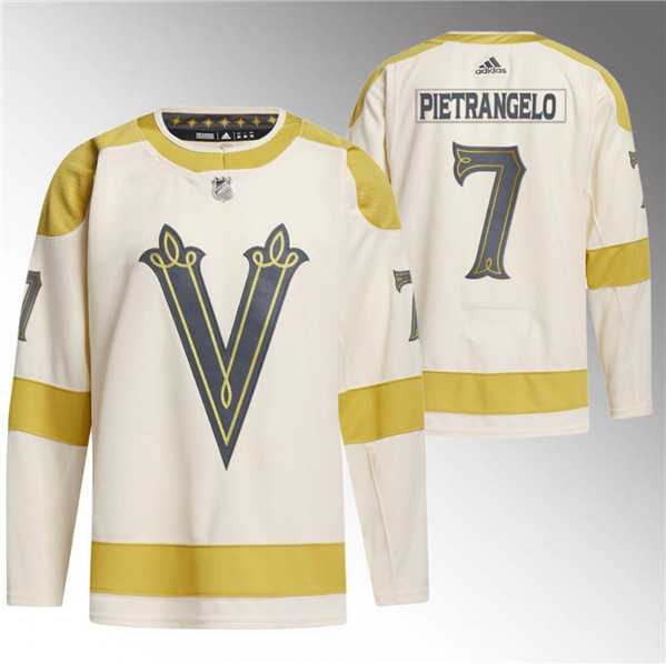Mens Vegas Golden Knights #7 Alex Pietrangelo Cream 2024 Winter Classic Breakaway Stitched Jersey Dzhi->->NHL Jersey
